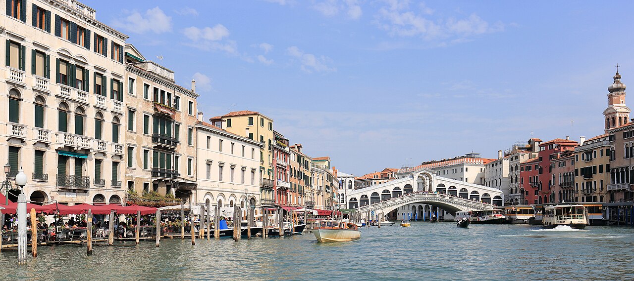 The Grand Canal and Rialto Bridge in Venice